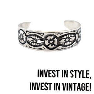 Silver 925 VINTAGE Flowers Leaves Boho Vintage Southwestern 70's